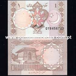 Pakistan – 1 Rupee Banknote, 1996-1998 (Uncirculated w/ stains) – Pick 27n