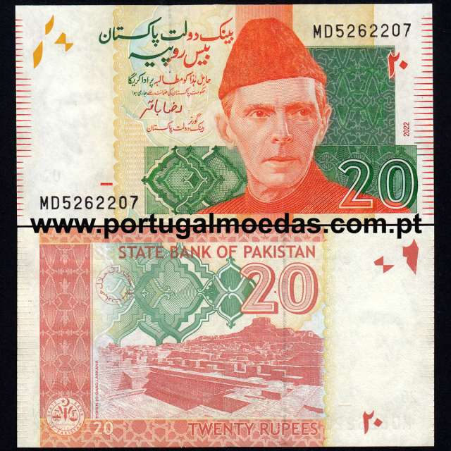 Pakistan – 20 Rupees Banknote, 2022 (Uncirculated) – Pick 55