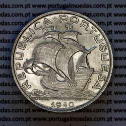 Portugal 10 escudos 1940 silver - UNC – Obverse (lighting variation 1)