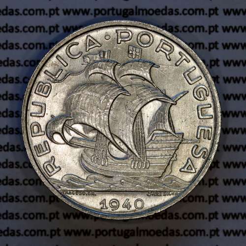 Portugal 10 escudos 1940 silver - UNC – Obverse (lighting variation 1)