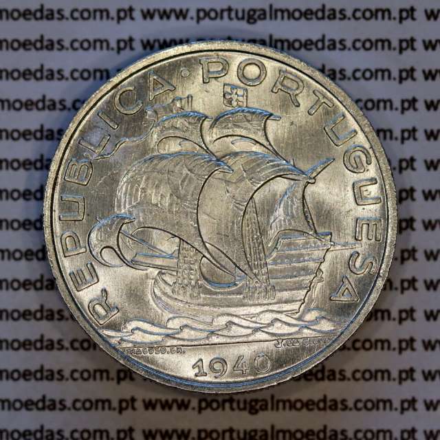 Portugal 10 escudos 1940 silver - UNC – Obverse (lighting variation 2)