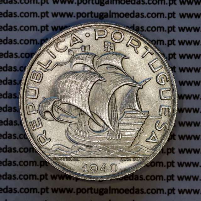Portugal 10 escudos 1940 silver – UNC – Obverse (lighting variation 1 – Specimen A2)