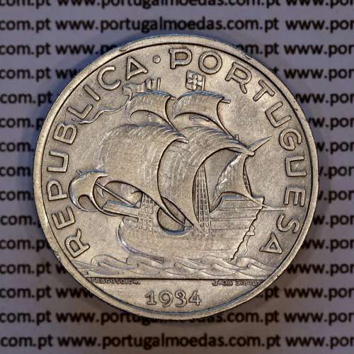 10 escudos 1934 prata (MBC) – República Portuguesa – KM#582 – Anverso – Ref. RP.10.AG.R.43.03.B3
