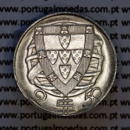 2$50 Escudos 1947 prata – (Bela) – Reverso (variação de brilho 2) – Ref. RP.02.AG.R.30.10.A7