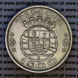 1 Escudo 1958 Timor alpaca – (Bela‑) – Reverso (variação de brilho 1) – Ref. AG.TM.09.01.A5