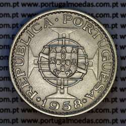 Timor 1 Escudo 1958 nickel‑brass – (XF) – Obverse (brightness variation 1) – Ref. AG.TM.09.01.A5
