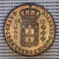 960 Réis 1810 Brasil prata – (MBC+) – Anverso (variação de brilho 1) – Ref. MQ.4D.AG.JR.BR.29.02.B1