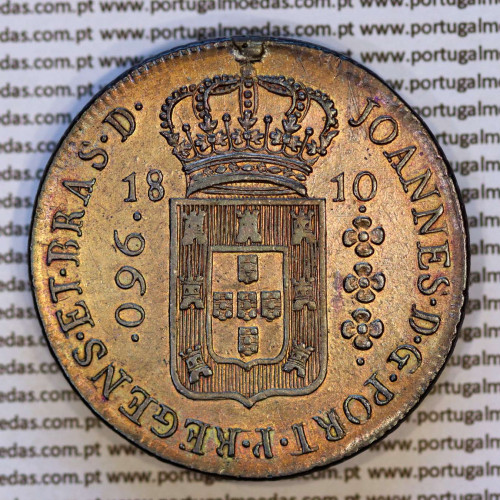 960 Réis 1810 Brasil prata – (MBC+) – Anverso (variação de brilho 2) – Ref. MQ.4D.AG.JR.BR.29.02.B1