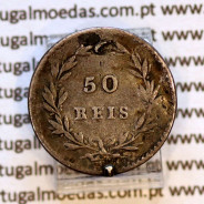Portugal 50 Réis 1861 silver – (Fine) – Reverse – Ref. MQ.4D.AG.P5.01.03.D6