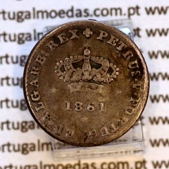 Portugal 50 Réis 1861 silver – (Fine) – Obverse – Ref. MQ.4D.AG.P5.01.03.D6
