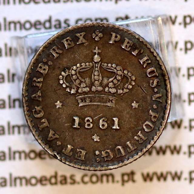 Portugal 50 Réis 1861 silver coin – (Fine+) – Obverse – Ref. MQ.4D.AG.P5.01.03.D7