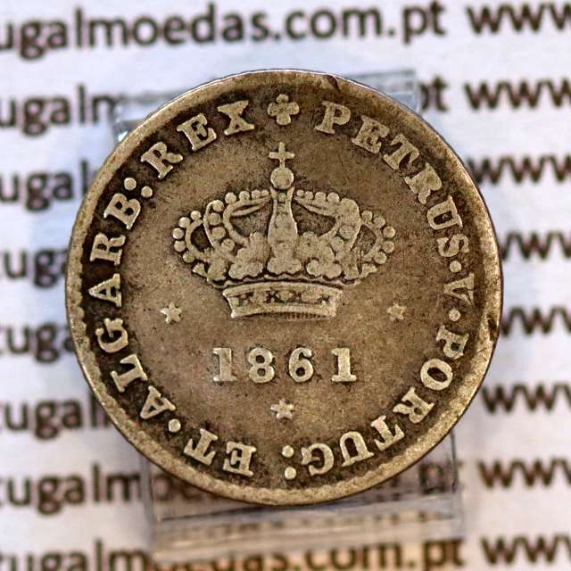 50 réis 1861 prata – (BC+/MBC‑) – Anverso – Ref. MQ.4D.AG.P5.01.03.C4