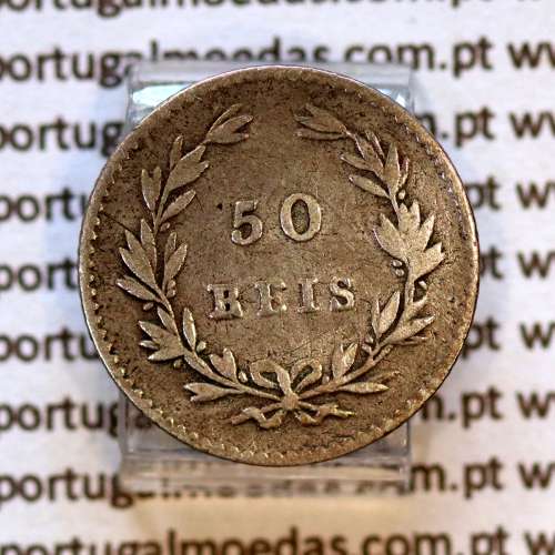 Portugal 50 Réis 1861 silver coin – (VF) – Reverse – Ref. MQ.4D.AG.P5.01.03.C1