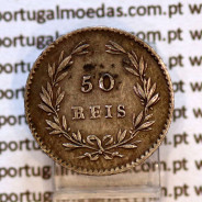 Portugal 50 Réis 1861 silver coin – (VF+) – Reverse – Ref. MQ.4D.AG.P5.01.03.A6