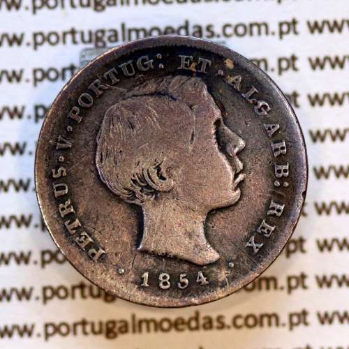 100 réis 1854 prata — busto cabelos lisos — Anverso — Ref. MQ.4D.AG.P5.02.01.C3