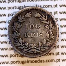 Portugal 100 Réis 1854 silver coin — straight‑hair bust — Reverse — Ref. MQ.4D.AG.P5.02.01.C3
