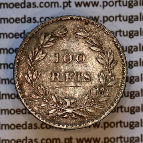 100 réis 1854 prata — busto cabelos lisos — Reverso (variação de brilho 1) — Ref. MQ.4D.AG.P5.02.01.B4