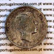 Portugal 100 Réis 1854 silver coin — straight‑hair bust — Obverse (brightness variation 2) — Ref. MQ.4D.AG.P5.02.01.B4