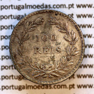 Portugal 100 Réis 1854 silver coin — straight‑hair bust — Reverse (brightness variation 2) — Ref. MQ.4D.AG.P5.02.01.B4