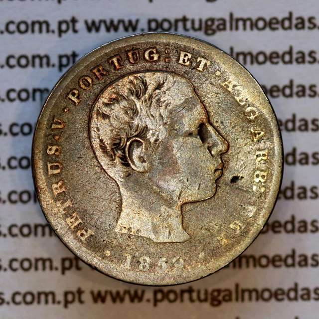 100 réis 1859 prata — busto cabelos ondulados — Anverso  — Ref. MQ.4D.AG.P5.03.03.C5