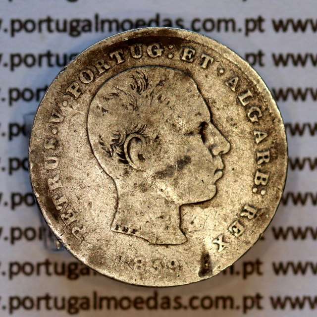 100 réis 1859 prata — (BC‑) — busto cabelos ondulados — Reverso — Ref. MQ.4D.AG.P5.03.03.C6