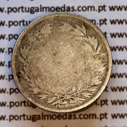 Portugal 100 réis 1861 silver — (F‑) — wavy‑hair bust — Reverse — Ref. MQ.4D.AG.P5.03.05.C7