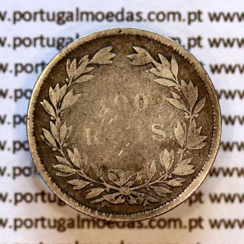 100 réis 1861 prata — (BC) — busto cabelos ondulados — Reverso — Ref. MQ.4D.AG.P5.03.05.C2