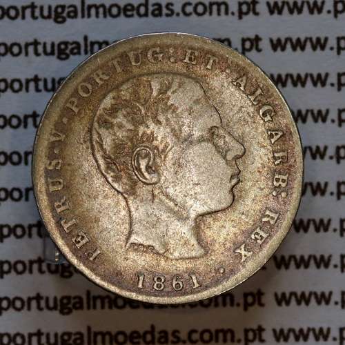 100 réis 1861 prata — (BC) — busto cabelos ondulados — Anverso — Ref. MQ.4D.AG.P5.03.05.C3