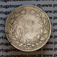 100 réis 1861 prata — (BC+/MBC‑) — busto cabelos ondulados — Reverso — Ref. MQ.4D.AG.P5.03.05.B4
