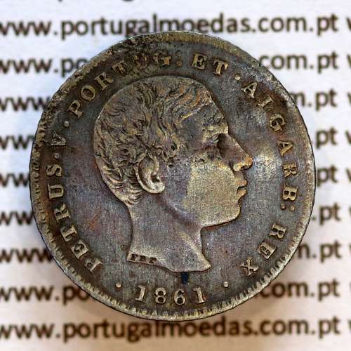 100 réis 1861 prata — (MBC) — busto cabelos ondulados — Anverso — Ref. MQ.4D.AG.P5.03.05.B1