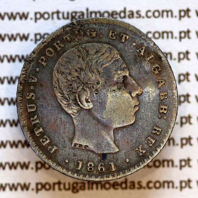 100 réis 1861 prata — (MBC) — busto cabelos ondulados — Anverso — Ref. MQ.4D.AG.P5.03.05.B1