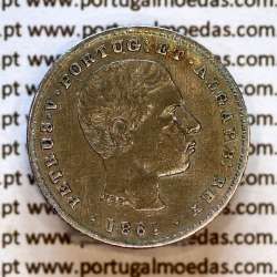 100 réis 1861 prata — (MBC+) — busto cabelos ondulados — Anverso — Ref. MQ.4D.AG.P5.03.05.A6