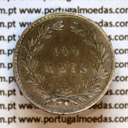 100 réis 1861 prata — (MBC+) — busto cabelos ondulados — Reverso — Ref. MQ.4D.AG.P5.03.05.A6