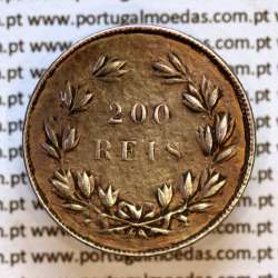 Portugal 200 Réis 1854 silver – (F/F+) – Reverse – Ref. MQ.4D.AG.P5.04.01.B1