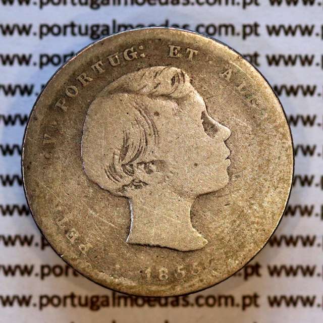 200 réis 1855 prata – (BC‑) – Anverso – Ref. MQ.4D.AG.P5.04.03.C7