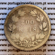 Portugal 200 Réis 1855 silver – (F‑) – Reverse  – Ref. MQ.4D.AG.P5.04.03.C7