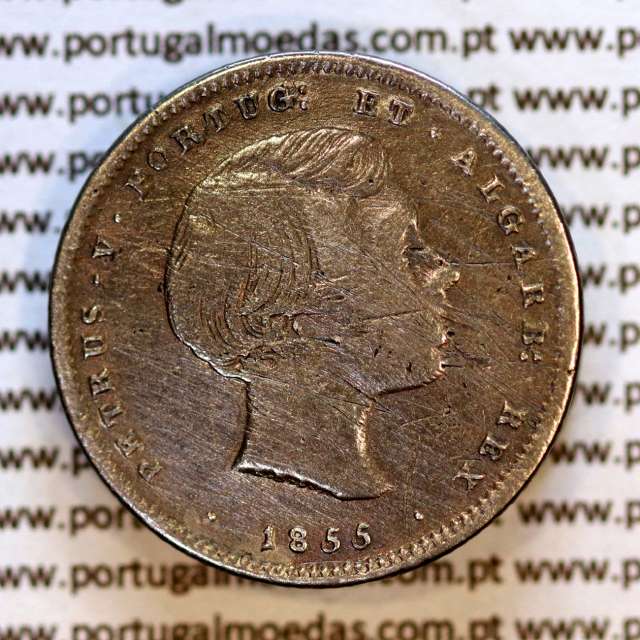 200 réis 1855 prata – (BC+) – Anverso – Ref. MQ.4D.AG.P5.04.03.C2