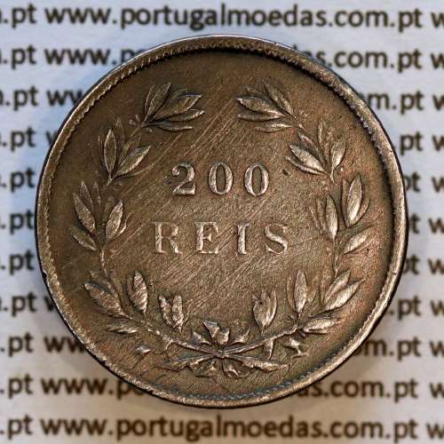 Portugal 200 Réis 1855 silver – (F+) – Reverse – Ref. MQ.4D.AG.P5.04.03.C2