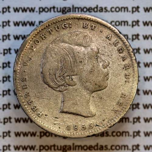 200 réis 1855 prata – (MBC‑) – Anverso – Ref. MQ.4D.AG.P5.04.03.B8
