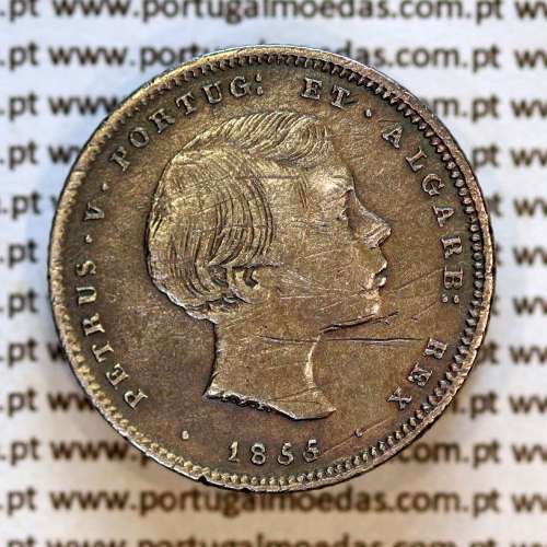 200 réis 1855 prata – (MBC) – Anverso – Ref. MQ.4D.AG.P5.04.03.B7