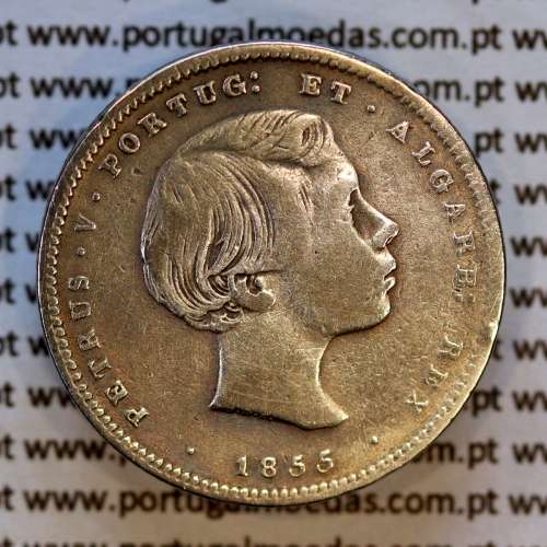 200 réis 1855 prata – (MBC) – Anverso – Ref. MQ.4D.AG.P5.04.03.B6
