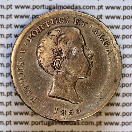 Portugal 500 réis 1855 silver (F+/VF) — Obverse — Ref. MQ.4D.AG.P5.07.01.B4
