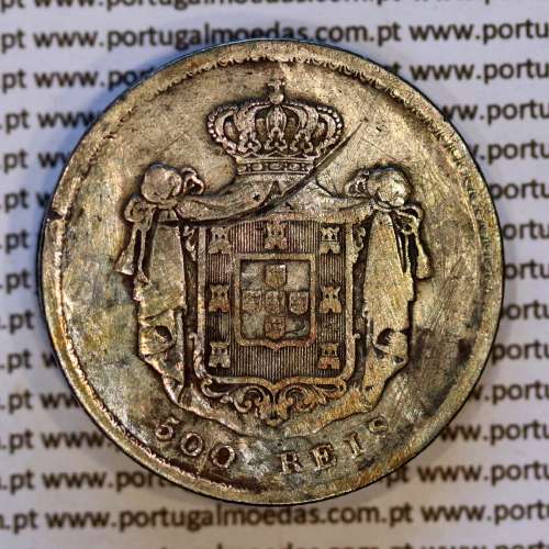 Portugal 500 réis 1856 silver (VF) — Reverse — Ref. MQ.4D.AG.P5.07.02.B4