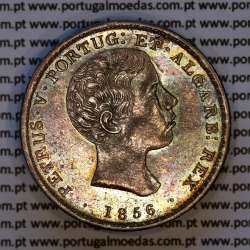 Portugal 500 réis 1856 silver (UNC) — Obverse (brightness variation 1) — Ref. MQ.4D.AG.P5.07.02.A2