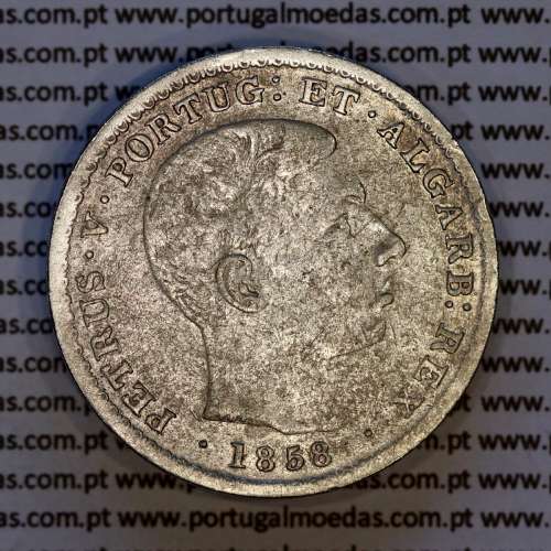 Portugal 500 réis 1858 silver – (F+) – Obverse – Ref. MQ.4D.AG.P5.08.02.B8