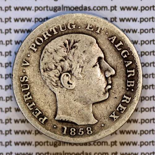 500 réis 1858 prata – (MBC‑) – Anverso – Ref. MQ.4D.AG.P5.08.02.B7