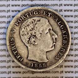 Portugal 500 réis 1858 silver – (VF) – Obverse – Ref. MQ.4D.AG.P5.08.02.B3