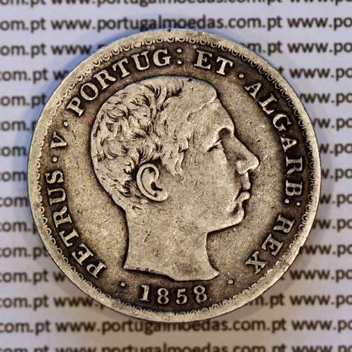 500 réis 1858 prata – (MBC) – Anverso – Ref. MQ.4D.AG.P5.08.02.B3