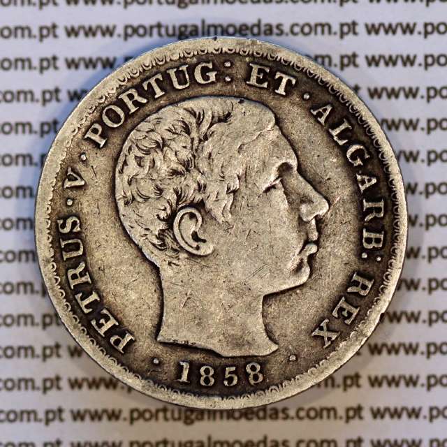 500 réis 1858 prata – (MBC) – Anverso – Ref. MQ.4D.AG.P5.08.02.B3
