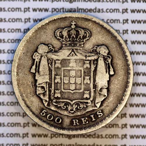 Portugal 500 réis 1858 silver – (VF) – Reverse – Ref. MQ.4D.AG.P5.08.02.B3